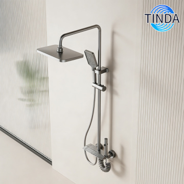 TINDA Matte Gunmetal Slim Profile Shower System