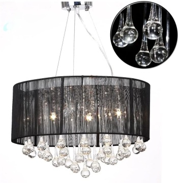 Spider Pendant Lamp with 85 Crystals Glass Black Screen Ceiling Light