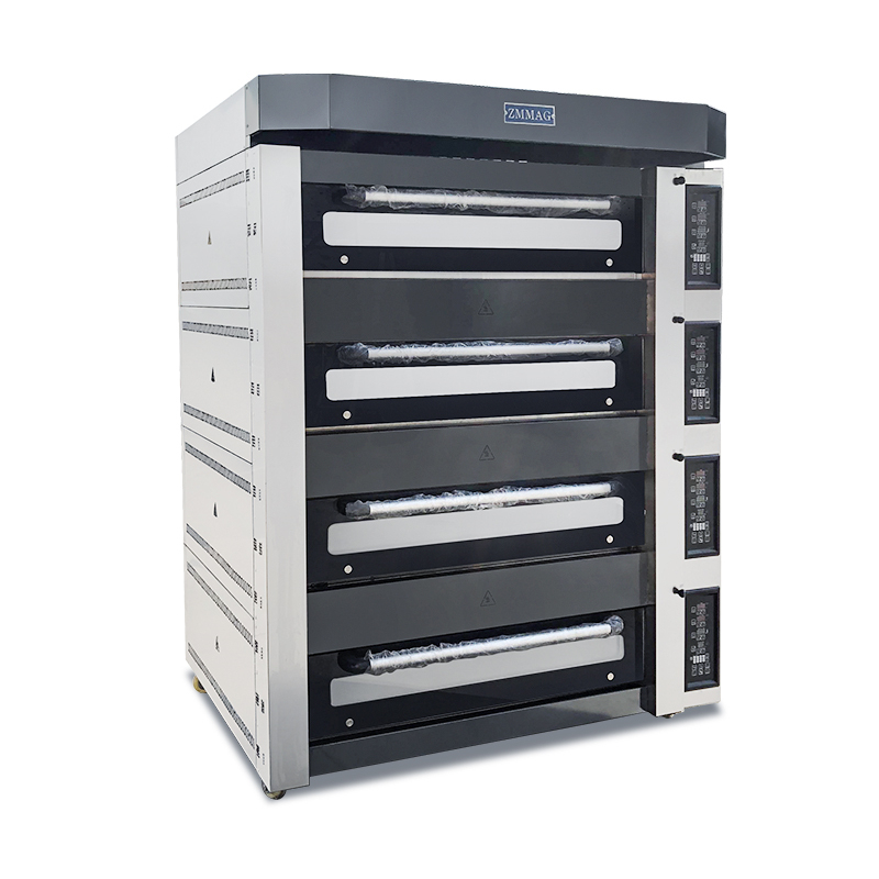 Zmmag Industrial Gas Oven with Steam and Stone Deck - 4 Decks, 20 Trays