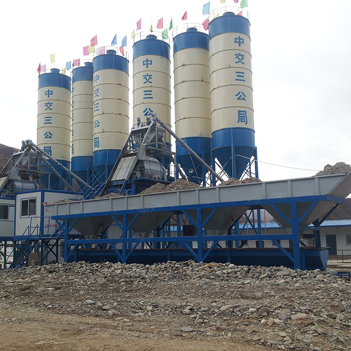 Mini cement 75m3/h concrete batching plant in Russia