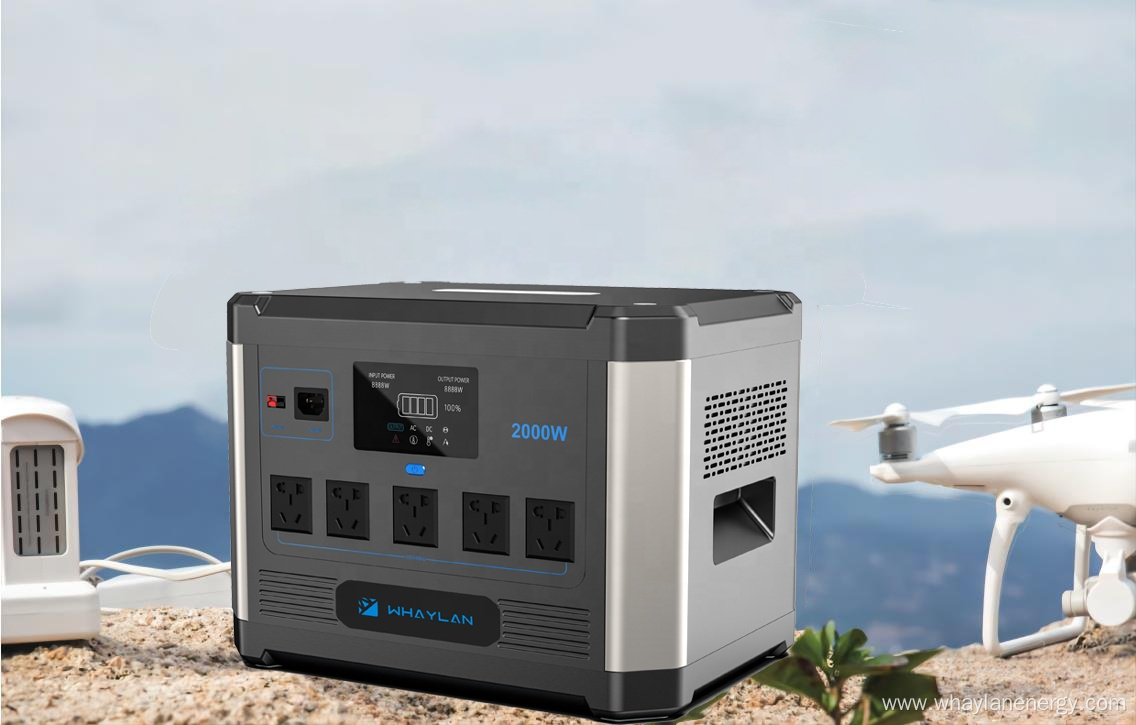 2000w portable solar power station outdoor champing