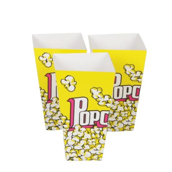 Custom Square Snack Fast Food Popcorn Paper Box