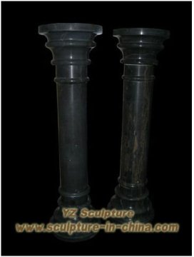 Black Marble Stone Columns