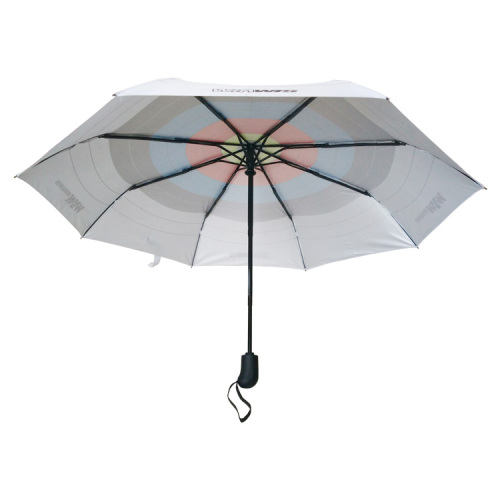 21*8K silver colloid fabric with digital printed 3 fold umbrella, high quality sun umbrella