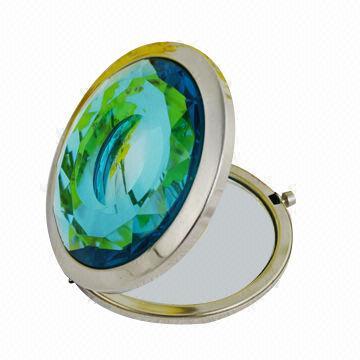 Round Cosmetic Mirror, Made of Murano Glass