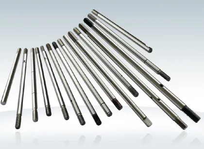 The motor rotates the shaft