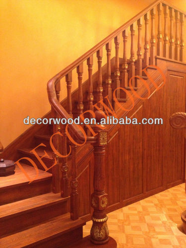 teak wooden stair treads and balustrades