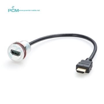 Cavo di estensione della presa HDMI MSDD da 22 mm - Cavo da maschio a femmina, rotondo, monte a filo DAH per auto, barca, moto, mobile e telaio