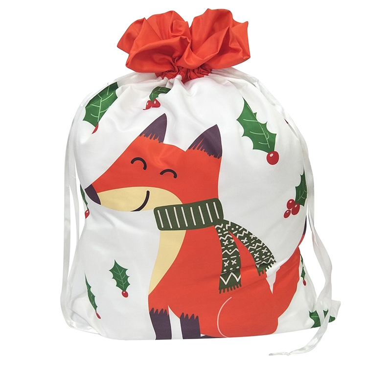 Christmas Orange Fox Pattern Sack