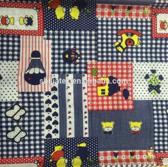 polyester cotton yarn dyed print fabric