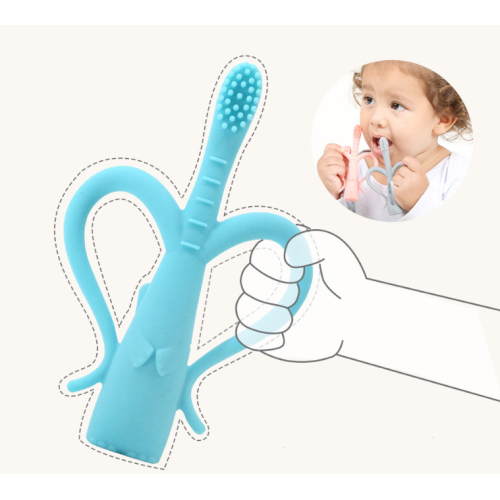 Слон ребенок чистящий силиконовые зубные щетки обрабатывают ребенка