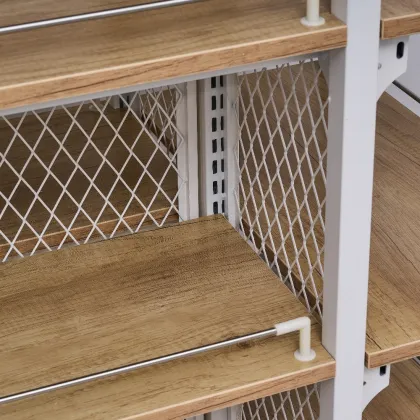 Convenience Store Wall-mounted Metal and Wood Shelves