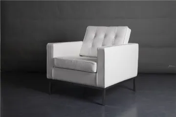 white leather knoll sofa one seat