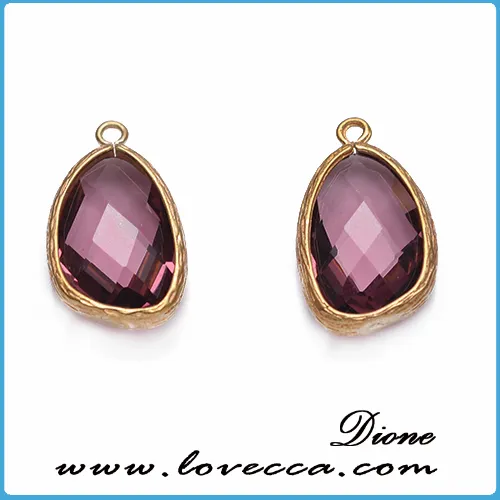 Wholesale gemstone jewelry initial birthstone pendant with brass frame