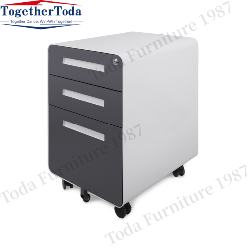 Three drawer removable metal cabinet metal base