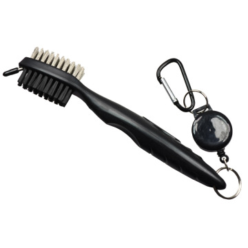 Portable Golf Club Cleaning Tool: Double-Sided Brush, Groove Cleaner, Retractable Hook - Affordable Solution for Golfers