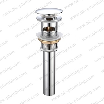 Modern Brass Push-Down Pop-Up Drain with Overflow for Bathroom Sinks