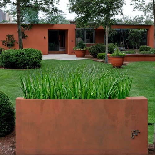 Outdoor Garden Metal Planter Corten Steel Flower Pot