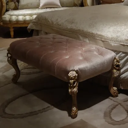 Antique Gold Handmade Solid Wood King Size Bed Set - European Royal Bedroom Furniture