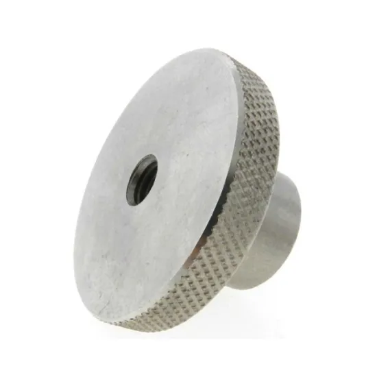 Custom aluminum knurled grip knobs with threaded pin