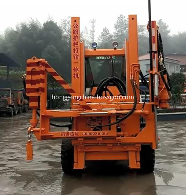 Diesel Guardrail Pile Driver Machine