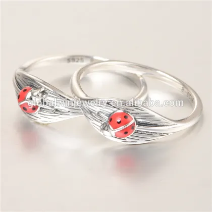 Vintage Silver Ring Ladybird Engraved Silver Ring Handmade Silver Ring