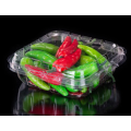 Plastic fruit packaging box with vents