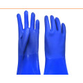 Guantes de PVC químicos azules de 30 cm triples