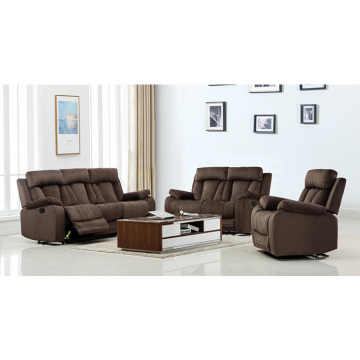 Hot Sale Apartemen Eropa Kustom Adjustable Listrik 123 Seater Teknologi Kain Kain Recliner Sofa Set