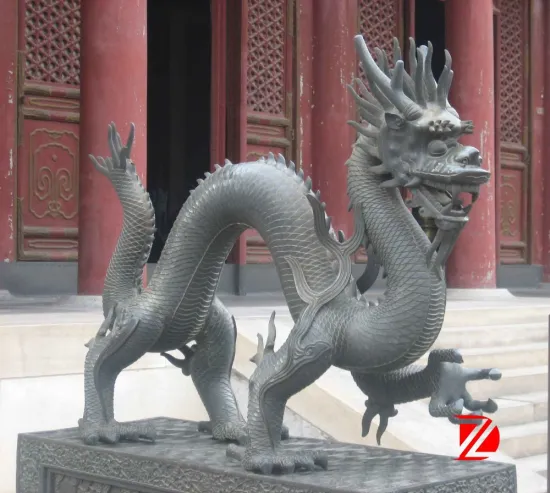 metal chinese dragon sculptures in bronze