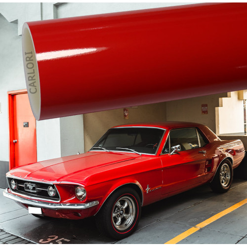 Super Gloss Ferrari Red Car Wrap Vinyl.