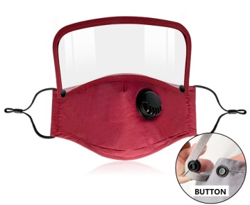 Reusable Cotton fabric mask with valve face shield