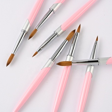 KEMEISI Custom Logo Pinch Pink Metal Acrylic Brush for 3D - Size 6