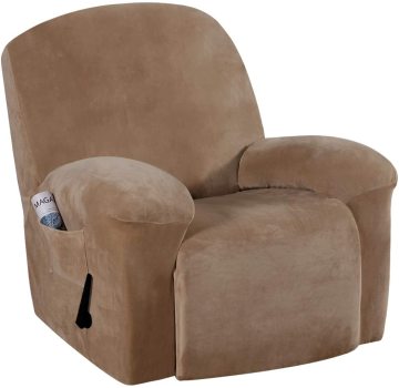 1-Piece Modern Rich Velvet Plush Reclining Sofa Cover