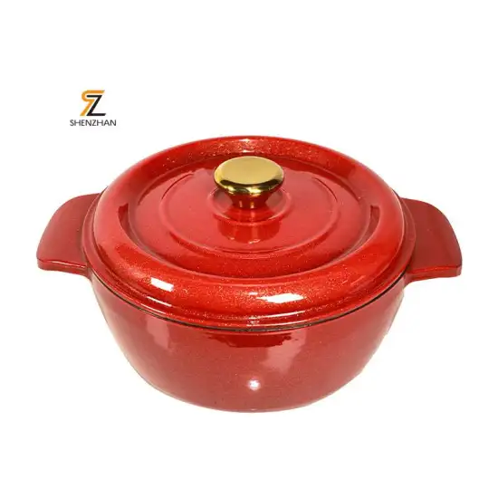 Custom Enamel-Coated Chinese Cast Iron Soup Pot Cookware for Kitchen Cooking