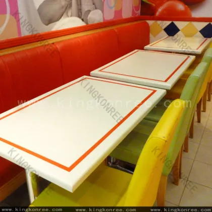 Composite Acrylic Staron Solid Surface Dinner Table Marble Table Tops 600*600 Mm