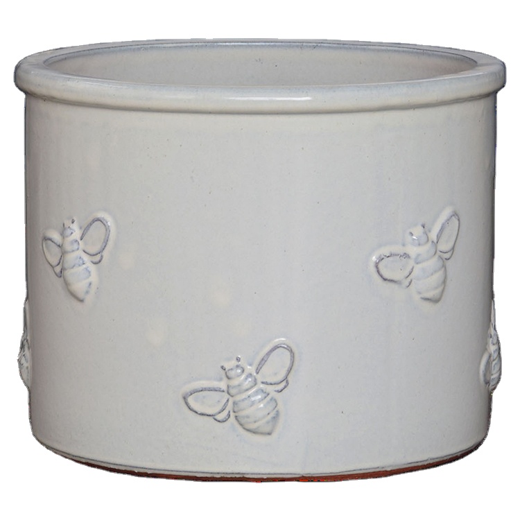 Original Succulent Ceramic Frost Resistant Many Bee Pot Cylinder Ceramic Bonsai Pots Ceramic Glazed Flower Pot1