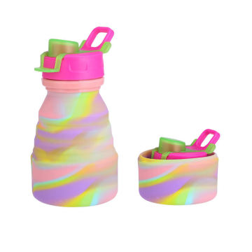 Solución de viaje con botella de agua de silicona plegable mediana