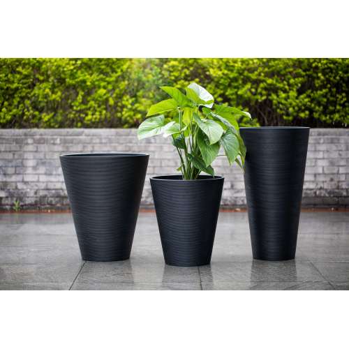 حوض ديكور منحوت باللون الأسود