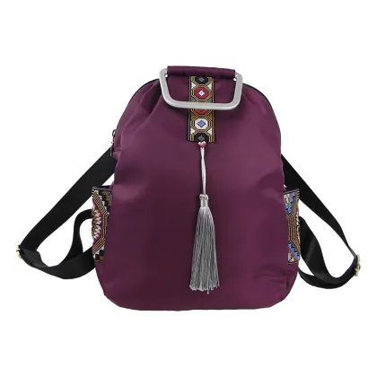Mei Yi Arts Ethnic Embroidery Waterproof Nylon Backpack