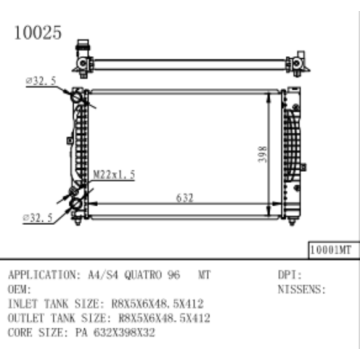 Radiador para Audi A4/S4 Quatro 96