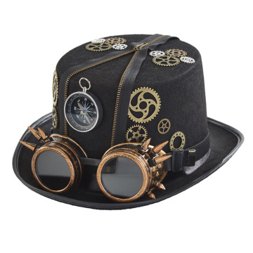 Hat Halloween Steampunk dengan Kompas dan Gear