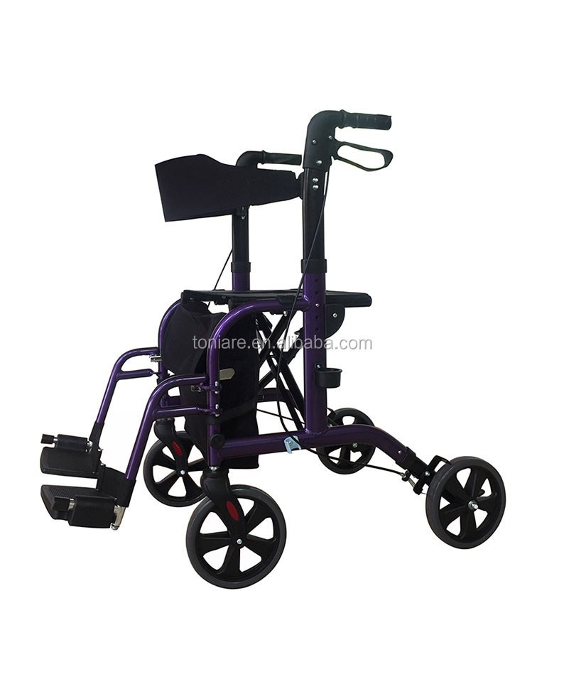 Foldable Rehabilitation Rollator And Walking Aid For Elderly