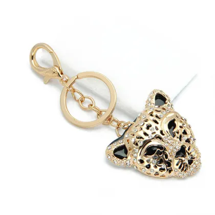 18K Gold Hollow Alloy Tiger Metal Personalized Key Rings