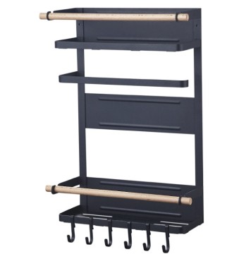 Magnetic Spice Rack and Paper Towel Holder - Wall-Mounted Kitchen Organizer