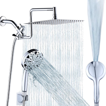 Dusch Galenpoo Wall Mount Conceal Shower Faucet Set with 8 Inch Square Rain Shower Head and 10 Function Hand Shower