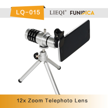 Fashionable Top Quality 12x universal mobile phone zoom Lens zoom telescope for mobile phone camera lens for galaxy note 3 LIEQI