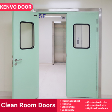 Puertas de habitación limpia con recubrimiento en polvo