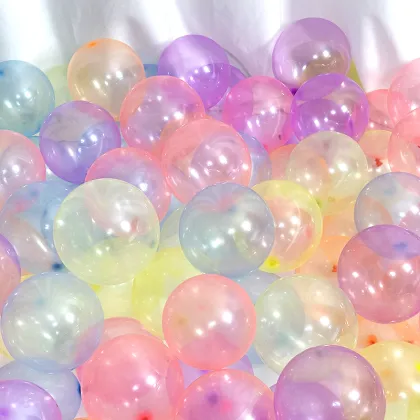 Wholesale 10 Inch Colorful Crystal Bobo Stripe Bubble Balloons and Clear Bobo Balloons for Party Decoration