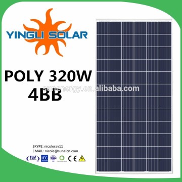 YINGLI Solar 310W 320W 4BB cells for solar panel 10KW rooftop energy system, 20KW power plant